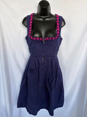 Original Steindl Blue Red White Oktoberfest Vintage Style Women's Dress Size 38